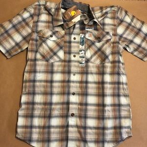 Carhartt mens short sleeve button down shirt.